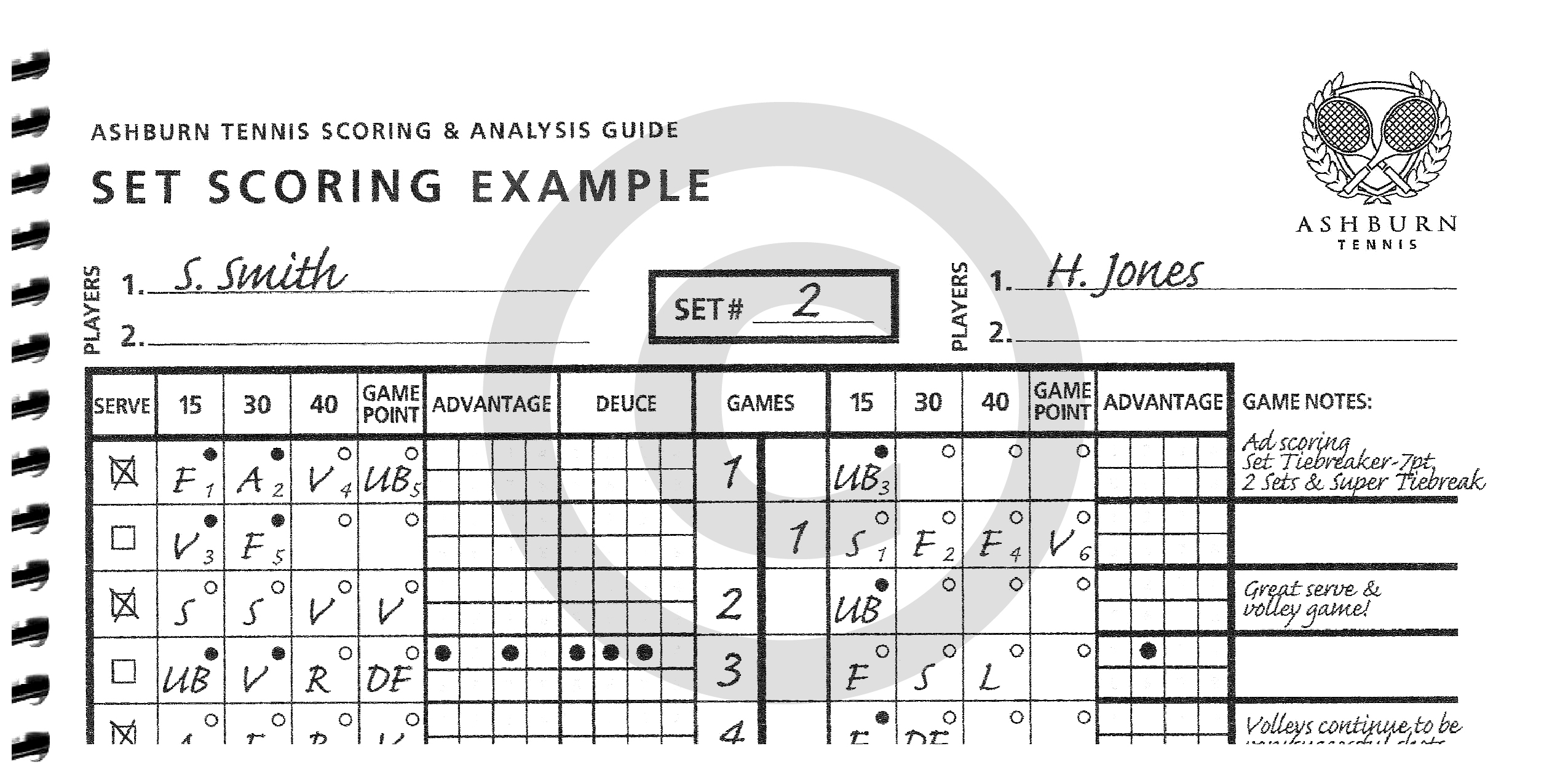 Volleyball Charting Sheets